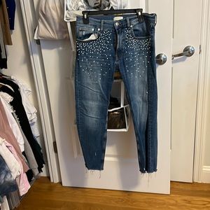 Zara pearl jeans size 8 eur 40 woman’s